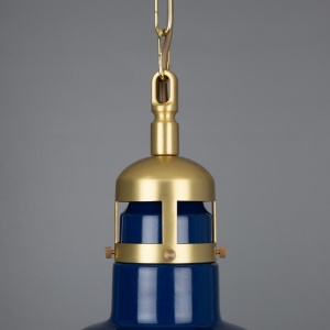 Matlock Large Vintage Factory Brass Pendant Light 50cm